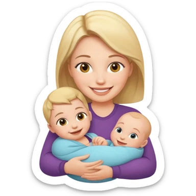 single mother with a baby sticker