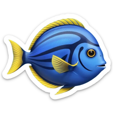 blue tang fish aquarium sticker