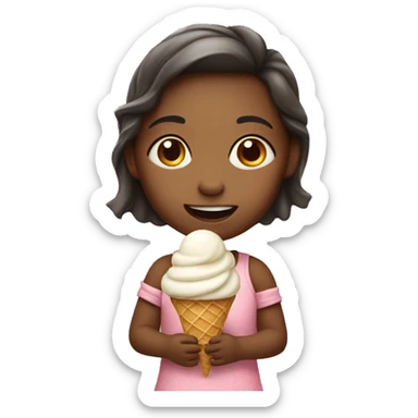 little girl with ice cream sticker