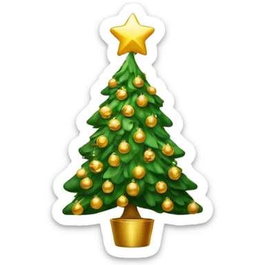 Glod Christmas tree  sticker