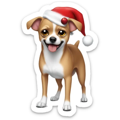 Jason from Friday the 13th wearing a Santa hat and holding a Chihuahua sticker