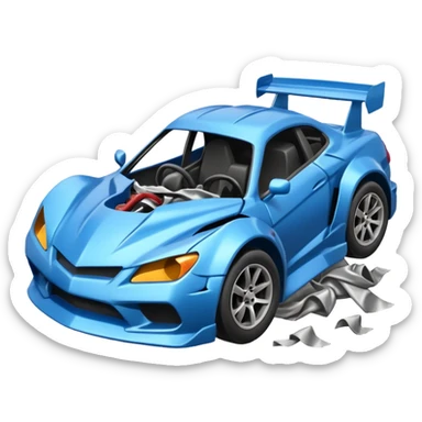 Race car crash  sticker