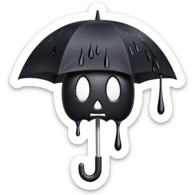 evil umbrella that rains on its user sticker