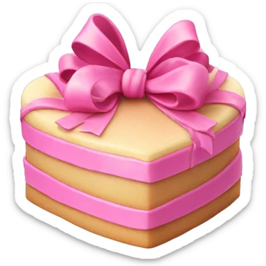 Heart shaped birthday cake with a huge pink bow sticker