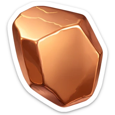 shiny copper metal nugget sticker