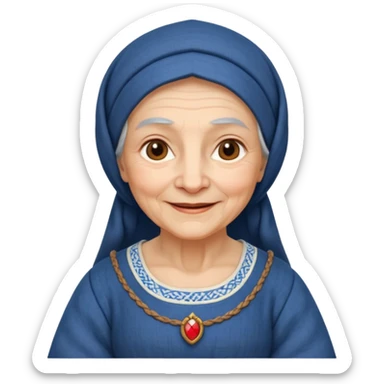 The kind and amiable grandmother in medieval fairy tales sticker