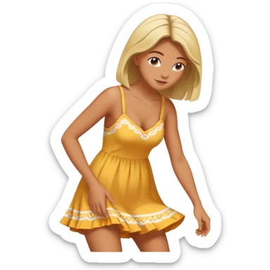 Woman bending over showing butthole sticker