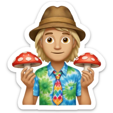 Hippie with shrooms sticker