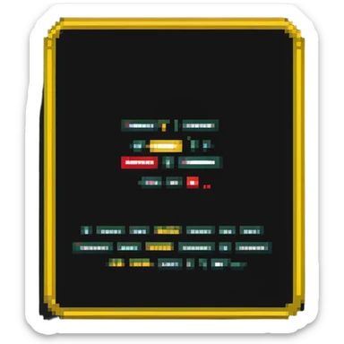 pixel art of a news website with a warning sign representing fake news sticker