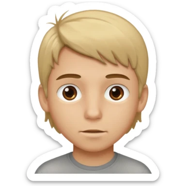 dirty blond haired boy witth brown eyes sticker