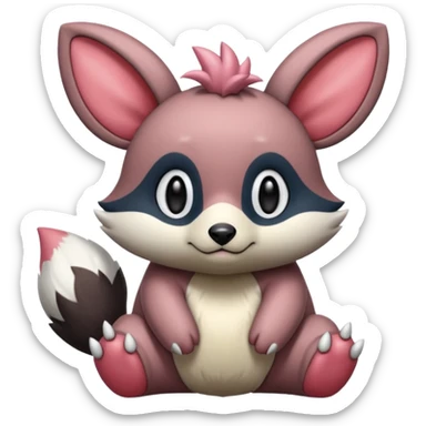 Teddiursa-Cinccino-Minccino-Obstagoon-fusion  sticker