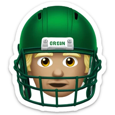 Donald Trump wearing university of Oregon football helmet sticker