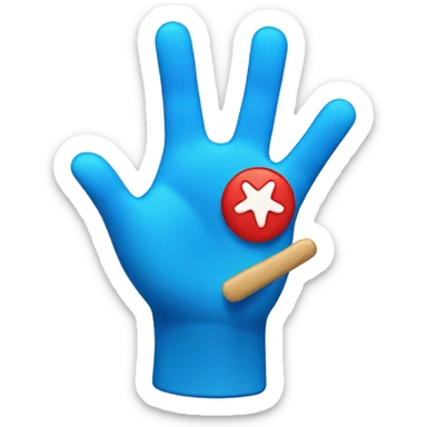 a blue hand making a click on a mark icon sticker