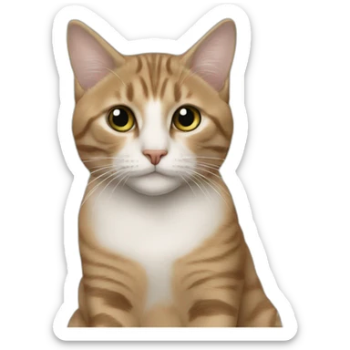 Kat als aardbei sticker