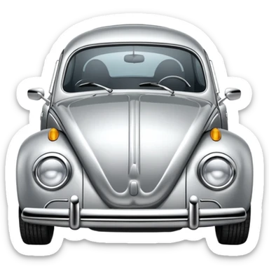 silver vw bug car sticker