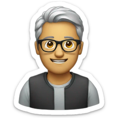 a farter with glasses sticker