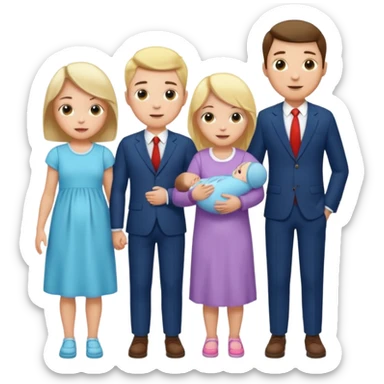 Family Woman Man boy Girl Baby sticker