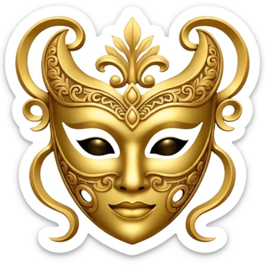 mask gold sticker