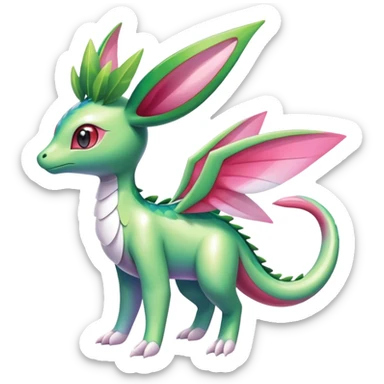 Shiny Exotic Flygon-Sylveon-Shaymin-Meganium-Hybrid-Creature sticker