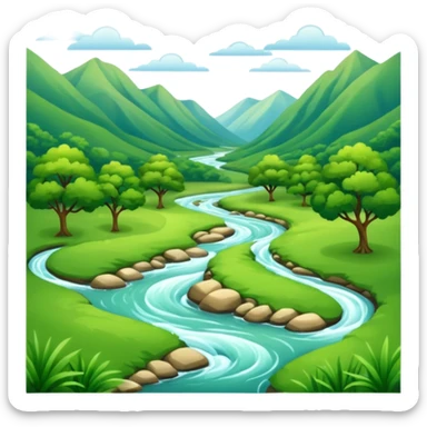 summer valley with a river sticker