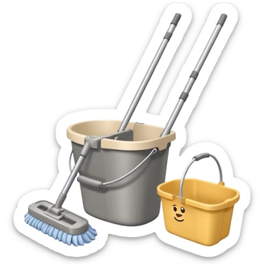 Hoover mop and beige bucket sticker