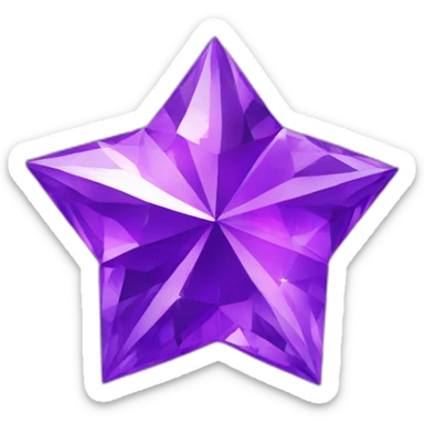 Purple diamond star sticker