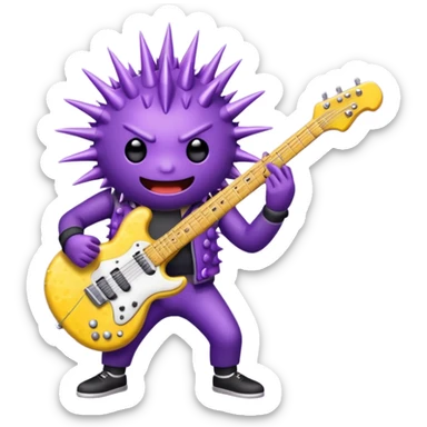playing electric guitar sea urchin sticker