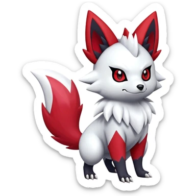 Epic Shiny Cute Kawaii Zangoose-Zorua-Zoroark-Pokemon-fakemon-hybrid-animal Full Body  sticker
