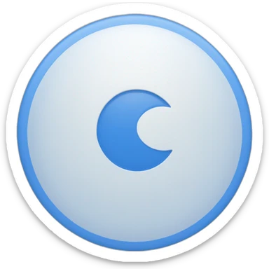 Cercle bleu avec un « V » blanc au milieu sticker