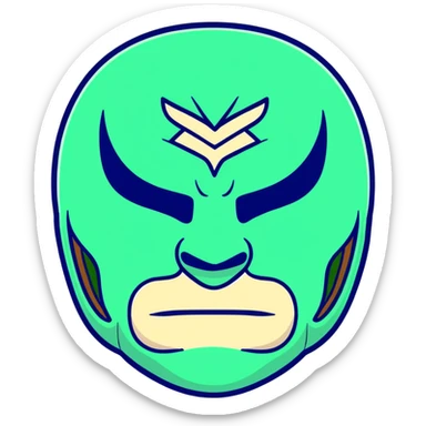 forest green, cream, and Carolina blue luchador mask sticker