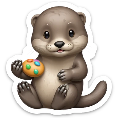 Otter with big Pepples sticker