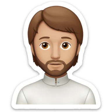 Maurice Gibb brown eyes, brown hair, white outfit sticker