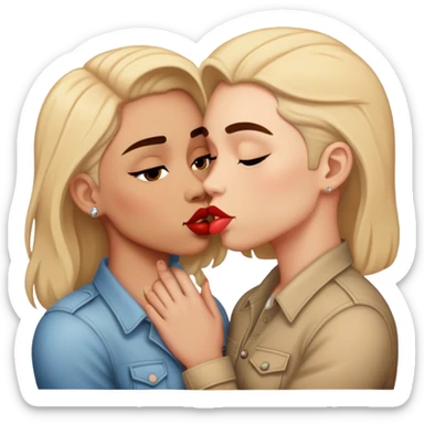 butch femme couple kissing sticker