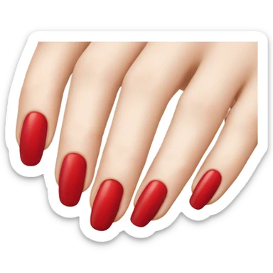 manicure hand from profile red nails  sticker