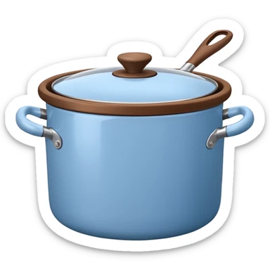 cooking pot powder blue   sticker