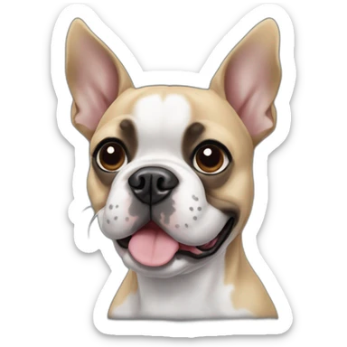 Black Frenchie Boston terrier mix sticker