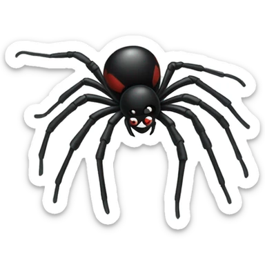 Black widow spider on Webbed background  sticker