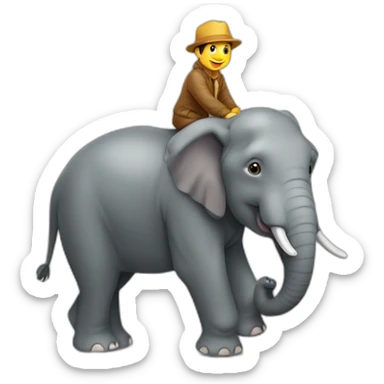 Éléphant sur hippopotame sticker