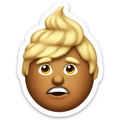donald trump wearing a poop emoji sticker