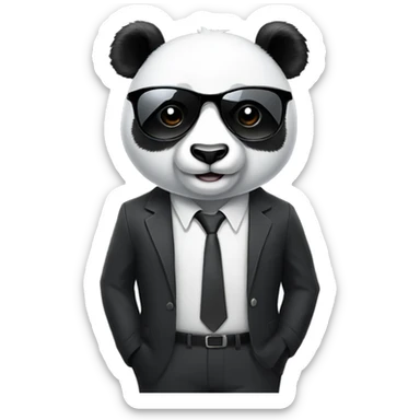 Panda wearing suit and sun glasses sticker