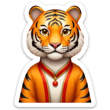 Chinese new year 老虎，我要有新年气氛的… 背景可以加屋子等吗 sticker