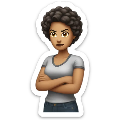 Angry latina woman with arms crossed sticker