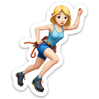 beautiful young woman climbing sticker