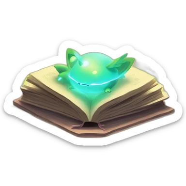 Pokemon enchanted book from the future, glow, shiney, there are pokemon sticker