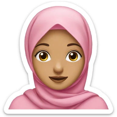 Cute Hijabi girl with pink hijab sticker