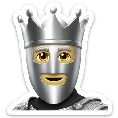 king baldwin IV in silver full face mask up giving a thumbs up sticker