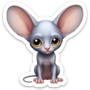Cute Bat-Sphynx-Rat-Mouse-Rodent-Hybrid full body sticker