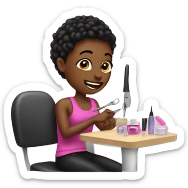 Myself getting nails done  sticker