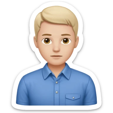 person with chest out, proud posture, minimal details, wearing a collared shirt sticker