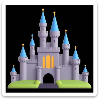king and queen, castle background sticker
